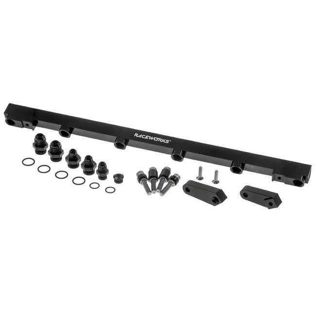 Raceworks Billet Fuel Rail Black Suits Nissan Skyline GT-T R35/Stagea C34 (RB25DET Neo) ALY-031BK