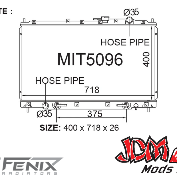 FENIX OEM Replacement Radiator for Mitsubishi Magna