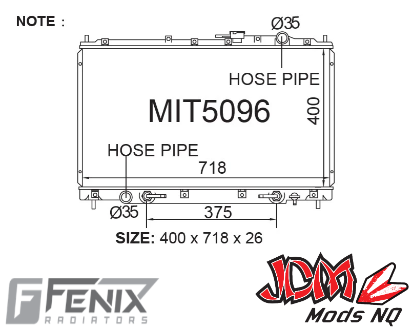FENIX OEM Replacement Radiator for Mitsubishi Verada