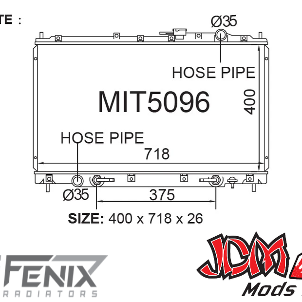 FENIX OEM Replacement Radiator for Mitsubishi Verada