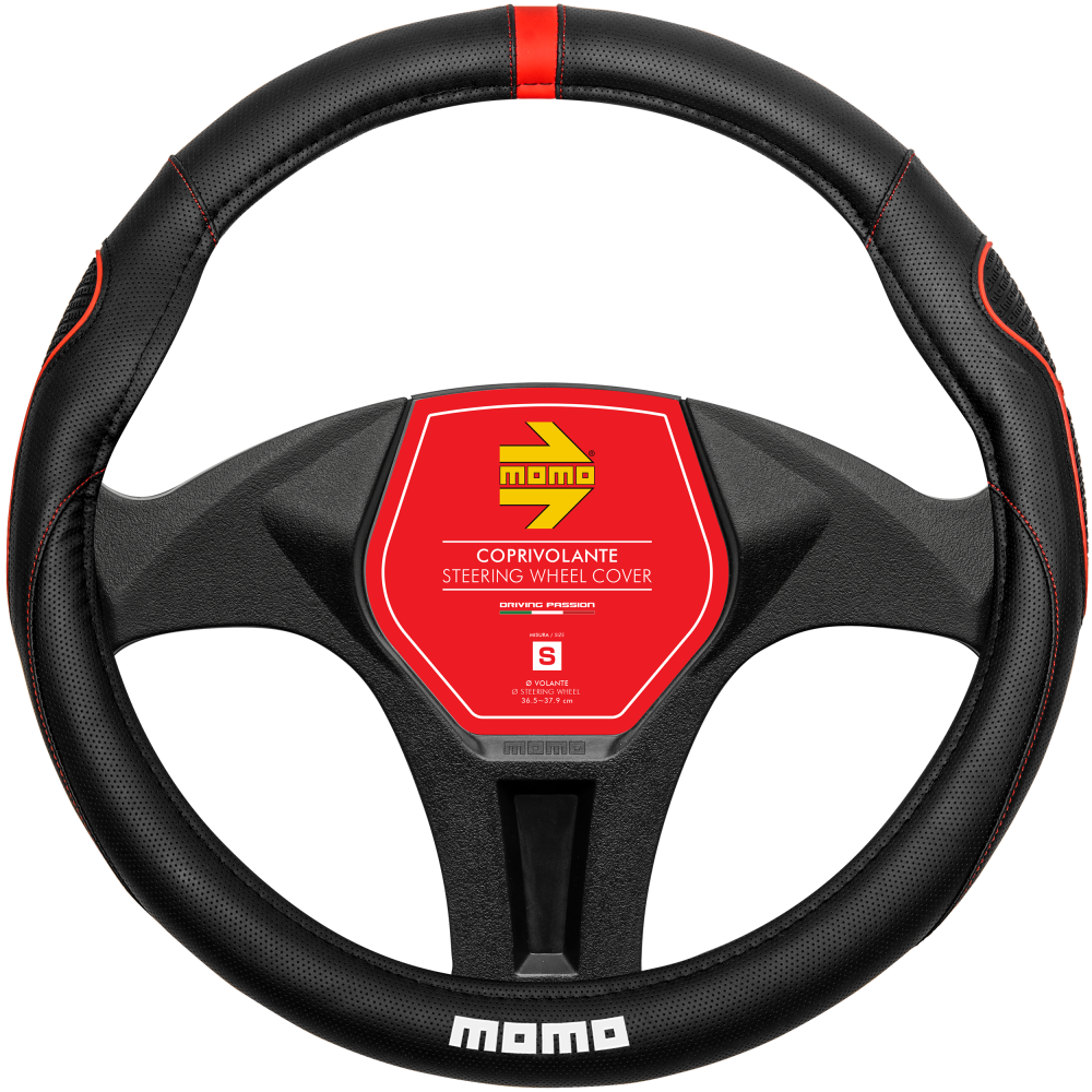 MOMO SUPERGRIP BLACK/RED STEERING WHEEL COVERS