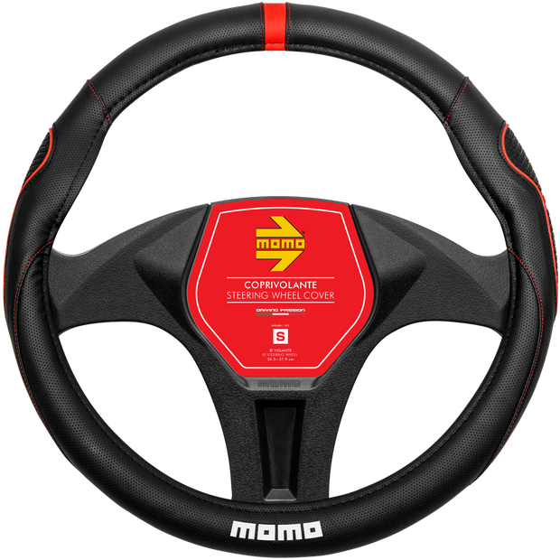 MOMO SUPERGRIP BLACK/RED STEERING WHEEL COVERS