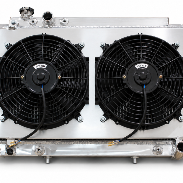 Fenix Toyota Cressida MX83 Full Alloy Performance Radiator & Fan Shroud Kit. — clean product photograph