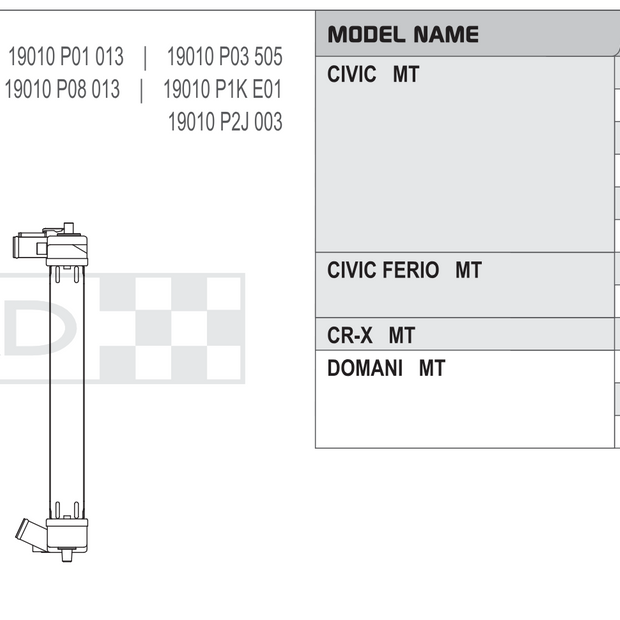 Koyorad Performance Radiator: Honda Civic EG / EK / CR-X / Domani MT 1991+