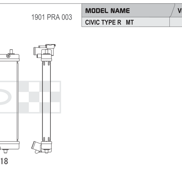 Koyorad Performance Radiator: Honda Civic Type R EP3 K20A MT 2001-2005