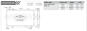 Koyorad Performance Radiator: Nissan Silvia / 180SX / 200SX S13 SR20DE / SR20DET MT 1990-1998