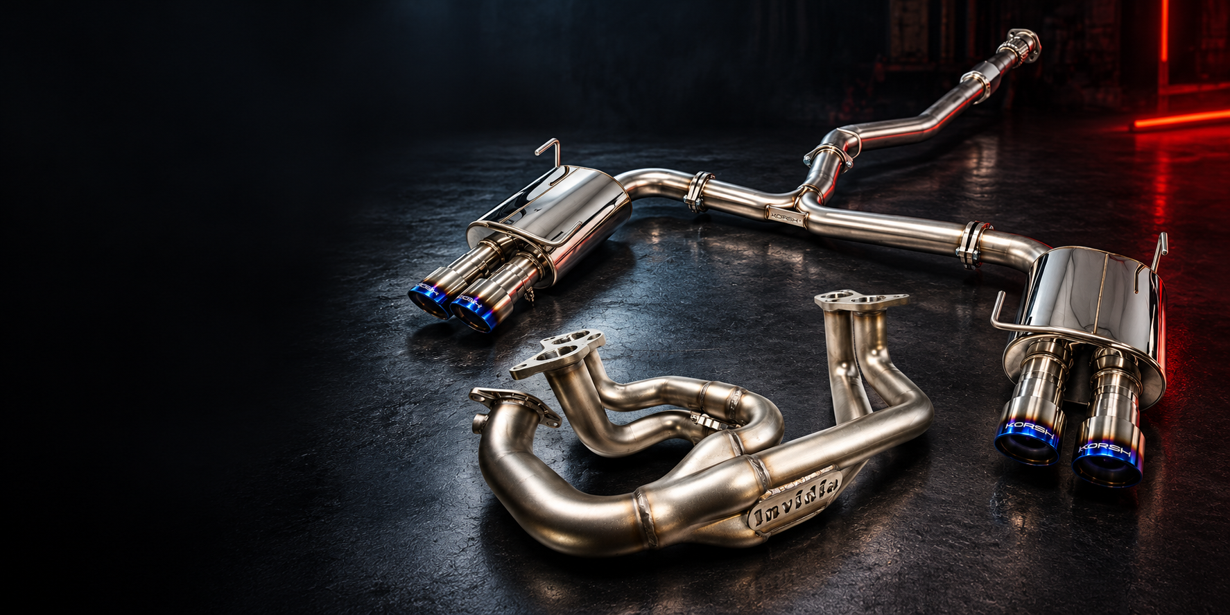 Korsh exhaust and Invidia header ranges for JDM Mods NQ