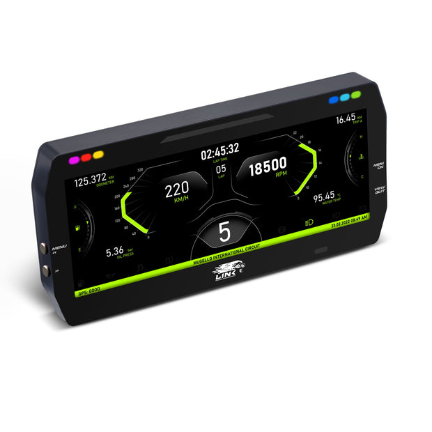 Link AIM MXT 10" Dash - LinkECU Strada Race Edition 100-0177 – alternative display layout and enclosure view