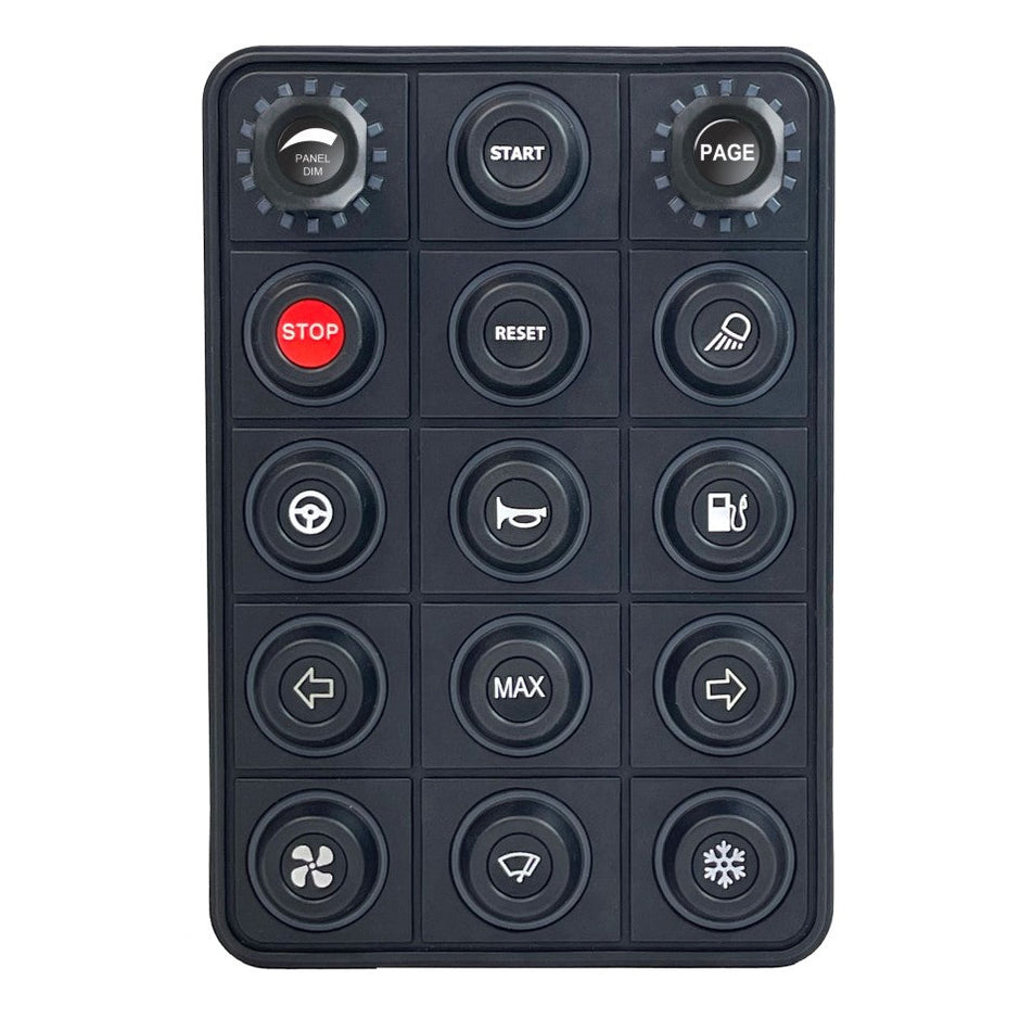 Link CAN Keypad 15 Button + 2 Rotary Encoders 101-0330 – button legends with illumination
