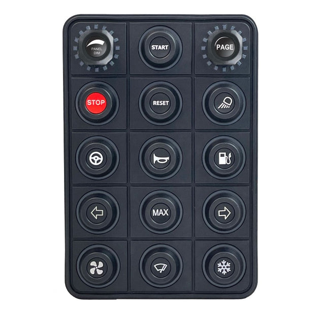 Link CAN Keypad 15 Button + 2 Rotary Encoders 101-0330 – button legends with illumination