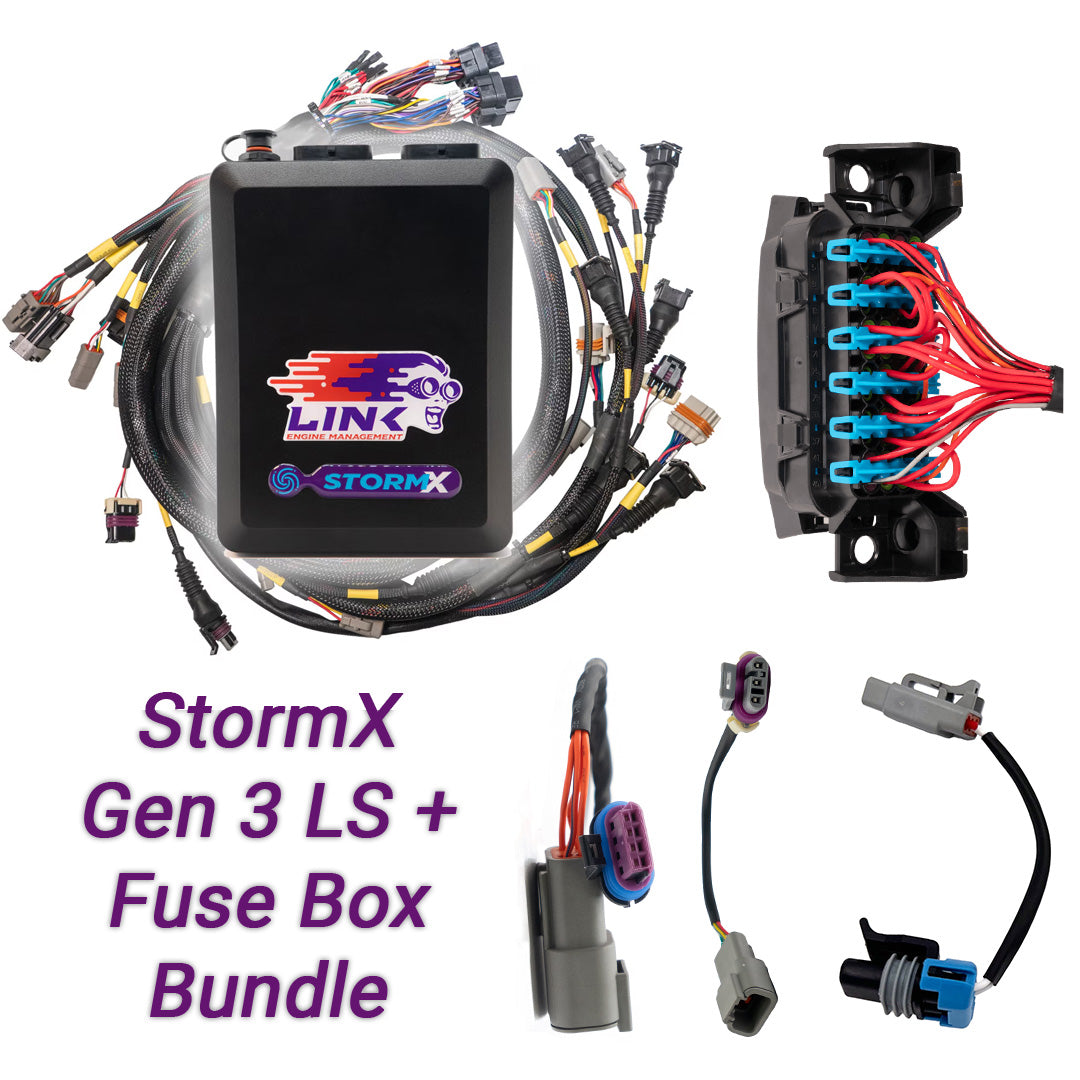 Link Gen3 LS Bundle - G4X StormX ECU + LS Engine Harness + Fuse Box bundle 108-9010B – bundle components overview