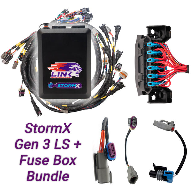 Link Gen3 LS Bundle - G4X StormX ECU + LS Engine Harness + Fuse Box bundle 108-9010B – bundle components overview