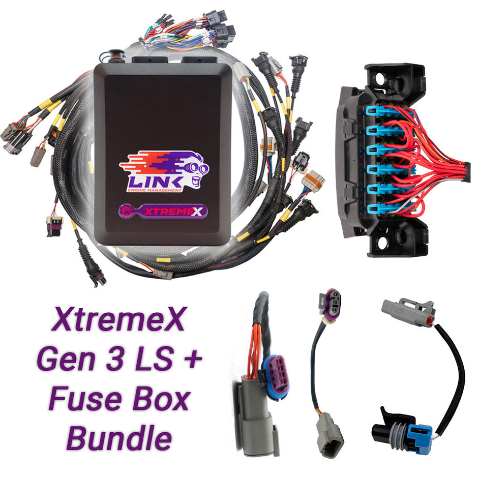 Link Gen3 LS Drive-By-Wire Bundle: G4X XtremeX ECU + LS Engine Harness + Fuse Box bundle 109-9010B – bundle components overview