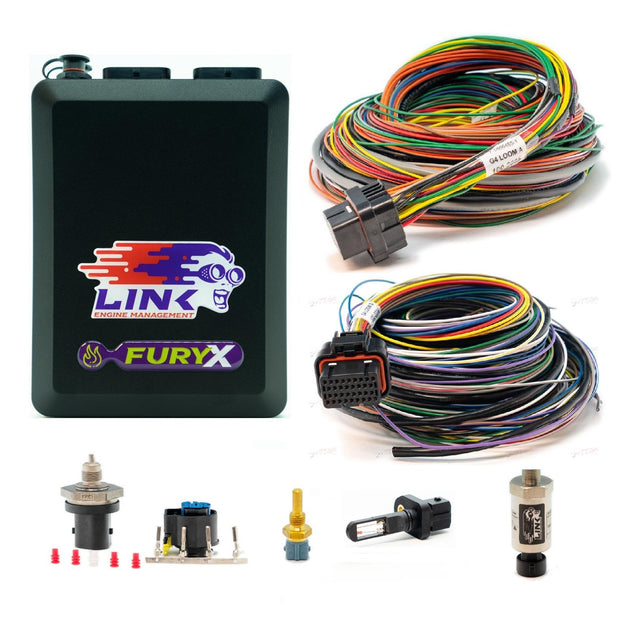 Link G4X FuryX Wire-In Bundle - ECU + Looms + Sensors 122-9800B – bundle components overview