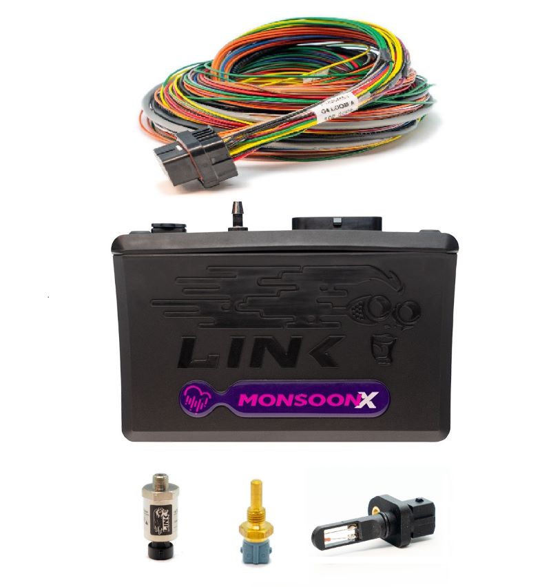 Link G4X Monsoon Wire-In Bundle - ECU + Loom + Sensors 127-9800B – bundle components overview