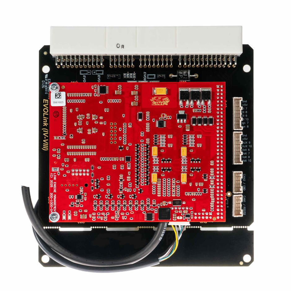 Link G4X EVO8X Plug-In ECU (Mitsubishi EVO IV-VIII, E-Throttle) 203-4000 – top circuit board view