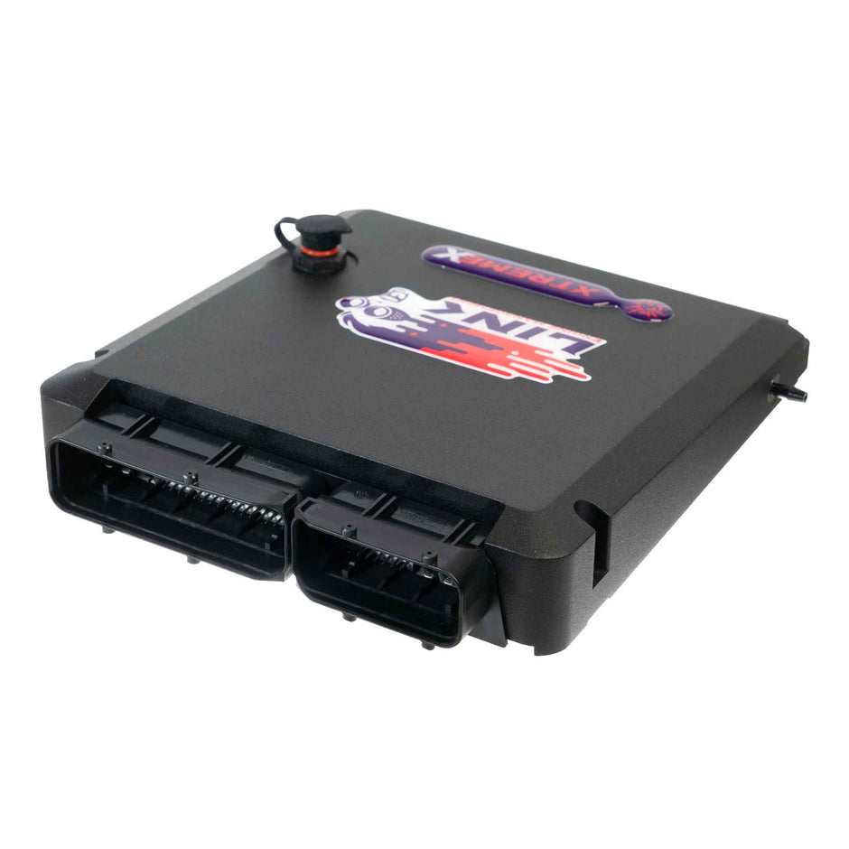 Link G4X N350X Plug-In ECU (Nissan 350Z VQ35DE, 2002-2006) 210-4000 – angled enclosure and factory connector view