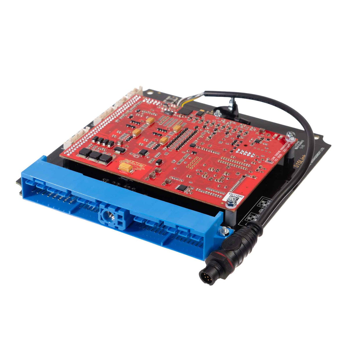Link G4X NS15X Plug-In ECU (Nissan S13-15, E-Throttle) 217-4100 – angled circuit board and factory connector view