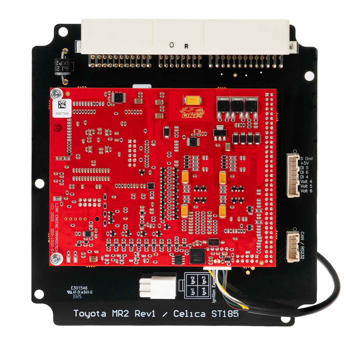 Link G4X TST185X Plug-In ECU (Toyota MR2 V1 & Celica ST185) 221-4000 – top circuit board view