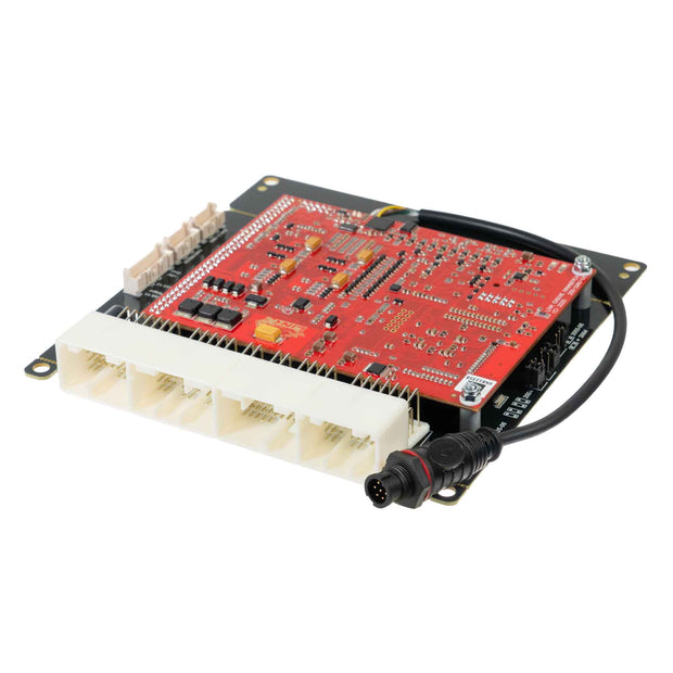 Link G4X WRX104X Plug-In ECU (Subaru WRX & STI V10, 2004-06) 224-4000 – angled circuit board and factory connector view