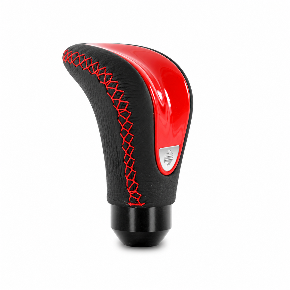 MOMO Combat Evo Black/Red Shift Knob on white background