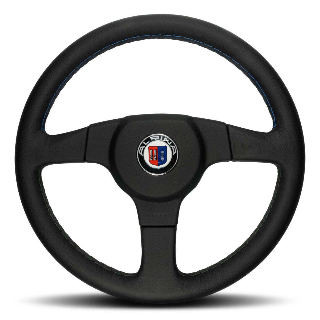 Alpina x MOMO 3 Spoke Black Leather 360mm Steering Wheel