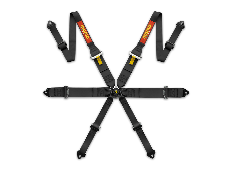MOMO Pro Driver 2/3-Inch 6-Point Racing Harness Black