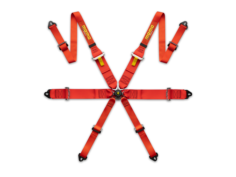 MOMO Pro Driver 2/3-Inch 6-Point Racing Harness Red