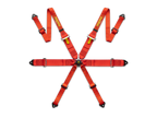 MOMO Pro Driver 2/3-Inch 6-Point Racing Harness Red