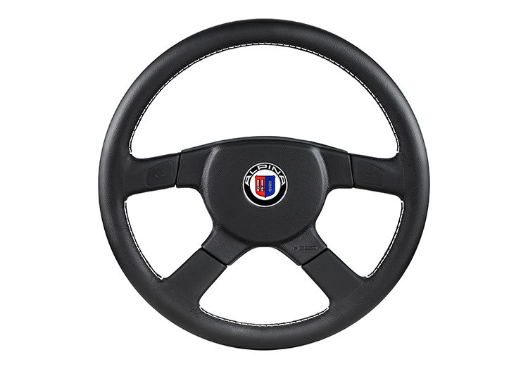 Alpina x MOMO 4 Spoke Black Leather 380mm Steering Wheel