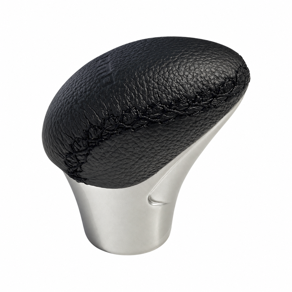 MOMO Silver Black Leather Gear Knob - product view 2