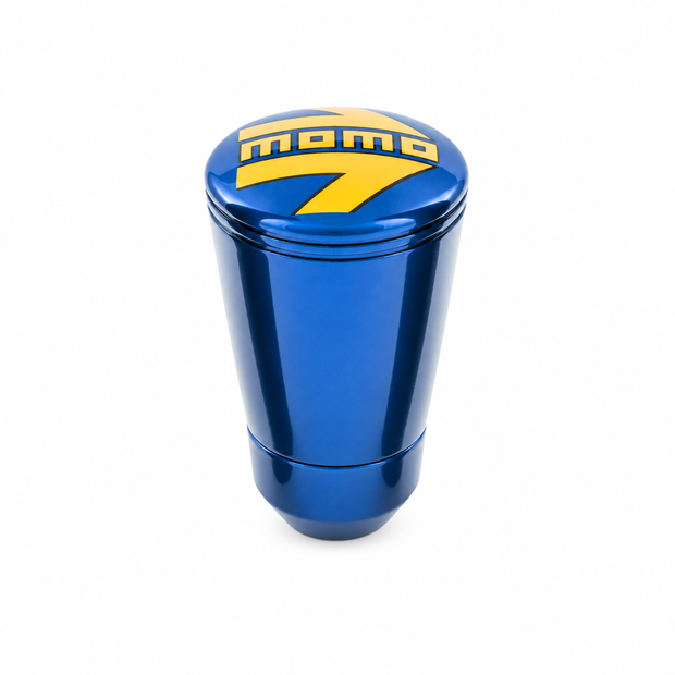 MOMO SK50 Aluminium Gloss Blue Shift Knob on white background